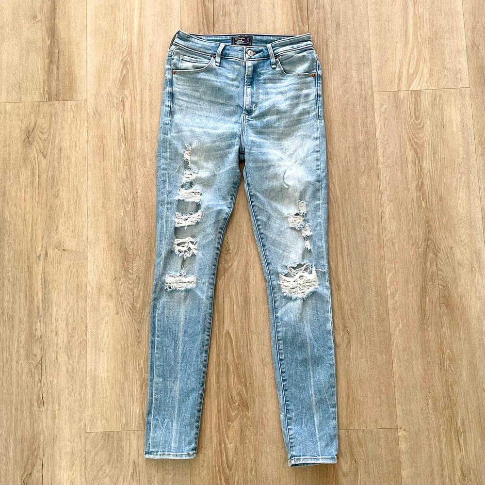 Abercrombie & Fitch Blue High Rise Super Skinny Jeans